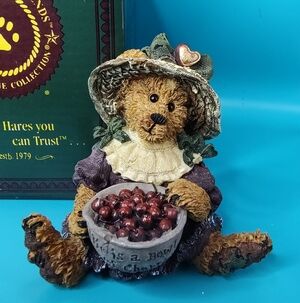 Boyds Bears & Friends "Ada Mae...Cherries Jubilee" Bowl Full Of Cherries